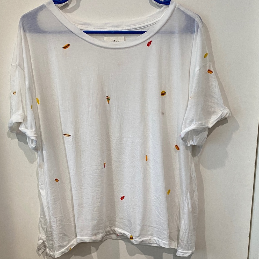 Fun Lou & Grey White Top with BBQ Embroidery